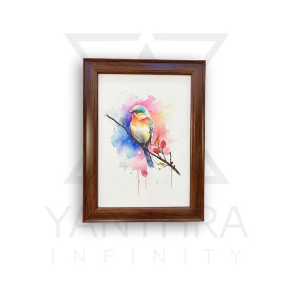 Color Whispers – Watercolor Bird Canvas Art Frame
