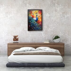 Royal Grace – Peacock Canvas Art Frame