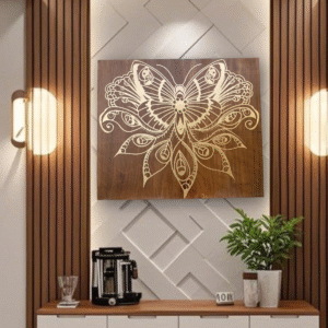 Mandala Metal on Wood Composite Wall Art