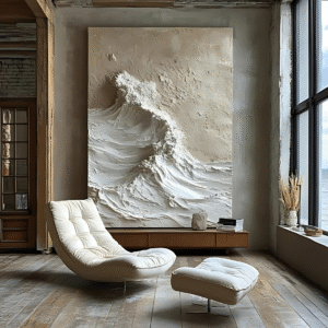 Handcrafted Texture Wall Art – Coastal Wave Symphony