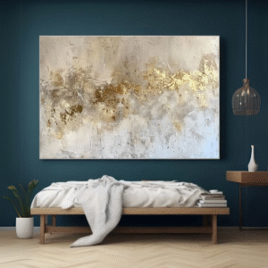 Handcrafted Abstract Texture Wall Art – Golden Horizon