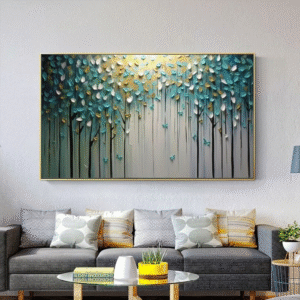 Handcrafted Texture Art – Golden Forest Canopy