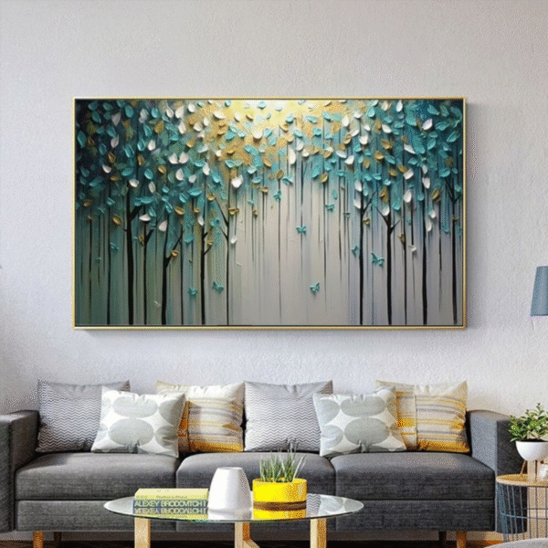 Handcrafted Texture Art – Golden Forest Canopy