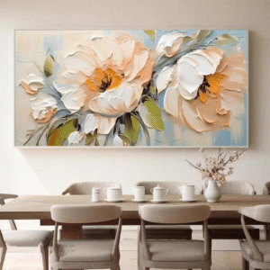 Handcrafted Texture Art – Peach Blossom Harmony