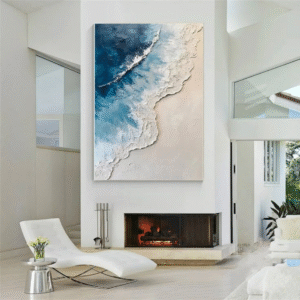 Handcrafted Resin Texture Art – Coastal Curve