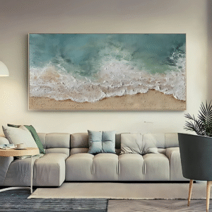 Handcrafted Resin Texture Art – Coastal Curve