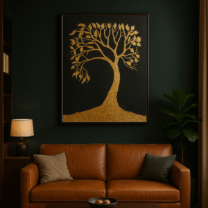 Handcrafted Texture Art – Golden Tree of Life
