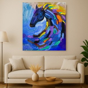 Colorful Abstract Horse – Handcrafted Texture Art