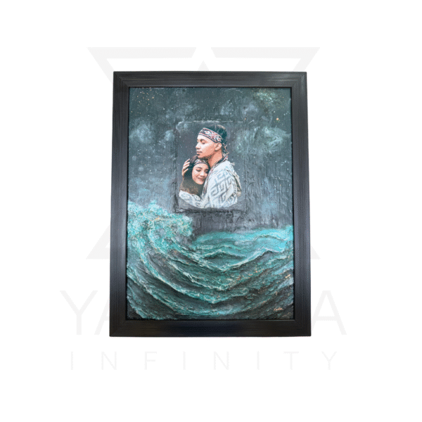Custom Ocean-Themed Hand-Sculpted Photo Art Frame – Personalized 3D Wall Décor