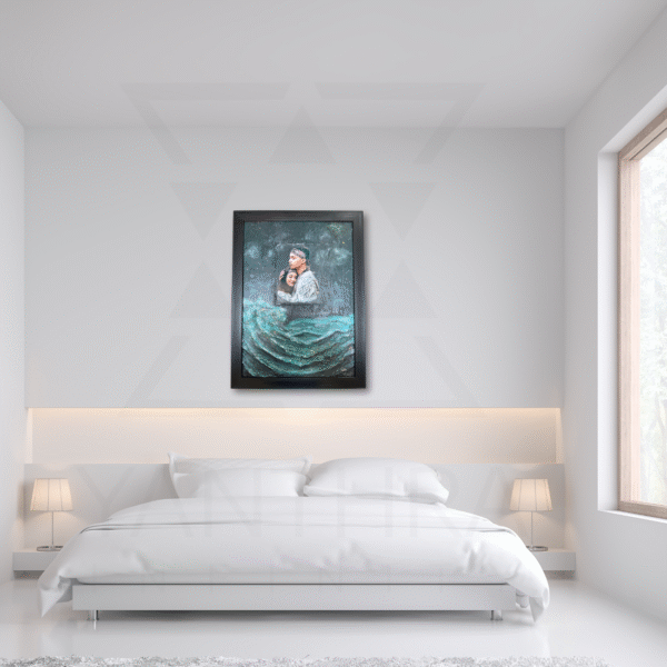 Custom Ocean-Themed Hand-Sculpted Photo Art Frame – Personalized 3D Wall Décor