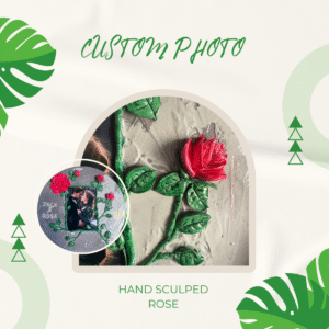 Floral Round Hand-Sculpted Photo Frame – Romantic Personalized 3D Wall Décor