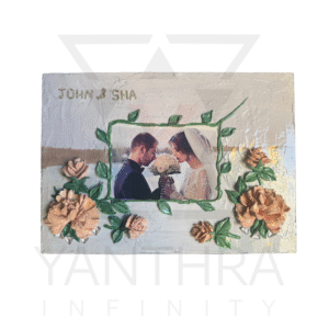 Floral Hand-Sculpted Custom Photo Art Frame – Personalized 3D Flower Wall Décor