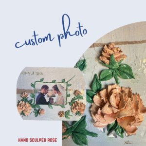Floral Hand-Sculpted Custom Photo Art Frame – Personalized 3D Flower Wall Décor