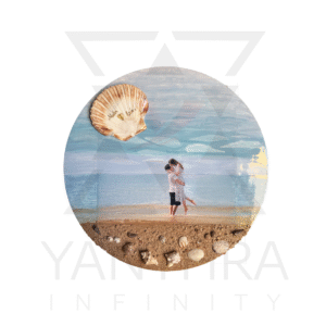 Custom Ocean Theme Round Hand-Sculpted Photo Frame – Personalized Wall Décor