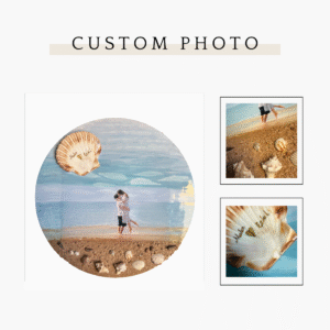 Custom Ocean Theme Round Hand-Sculpted Photo Frame – Personalized Wall Décor