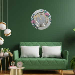 Floral Hand-Sculpted Wall Clock – Elegant 3D Rose Design for Home Décor
