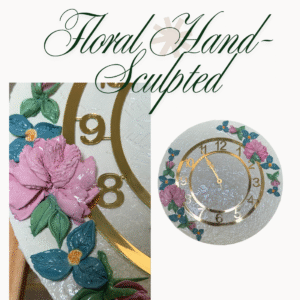 Floral Hand-Sculpted Wall Clock – Elegant 3D Rose Design for Home Décor