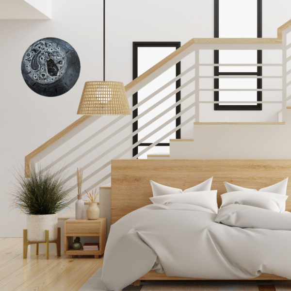Moon Surface Hand-Sculpted Wall Clock – Space-Inspired 3D Design