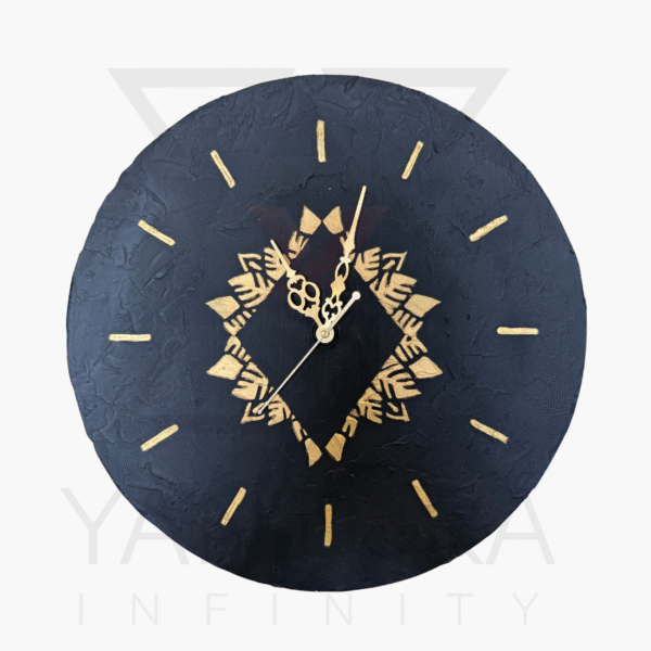 Abstract Black & Gold Hand-Sculpted Wall Clock – Modern 3D Wall Art