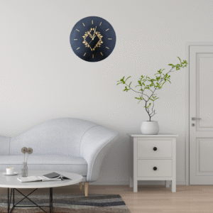 Abstract Black & Gold Hand-Sculpted Wall Clock – Modern 3D Wall Art