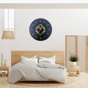 Abstract Black & Gold Hand-Sculpted Wall Clock – Modern 3D Wall Art