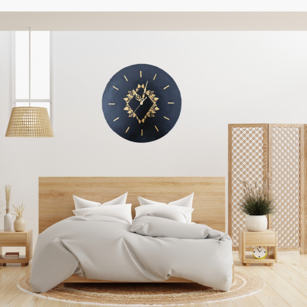 Abstract Black & Gold Hand-Sculpted Wall Clock – Modern 3D Wall Art