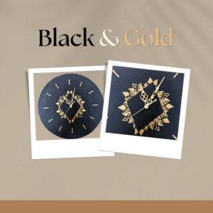 Abstract Black & Gold Hand-Sculpted Wall Clock – Modern 3D Wall Art