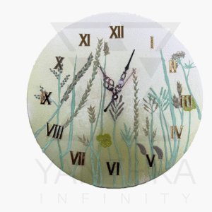 Nature-Inspired Hand-Sculpted Wall Clock – Botanical 3D Green Design
