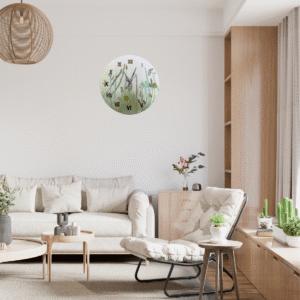 Nature-Inspired Hand-Sculpted Wall Clock – Botanical 3D Green Design