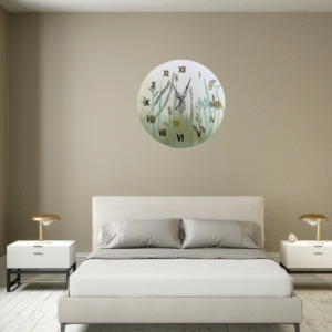 Nature-Inspired Hand-Sculpted Wall Clock – Botanical 3D Green Design
