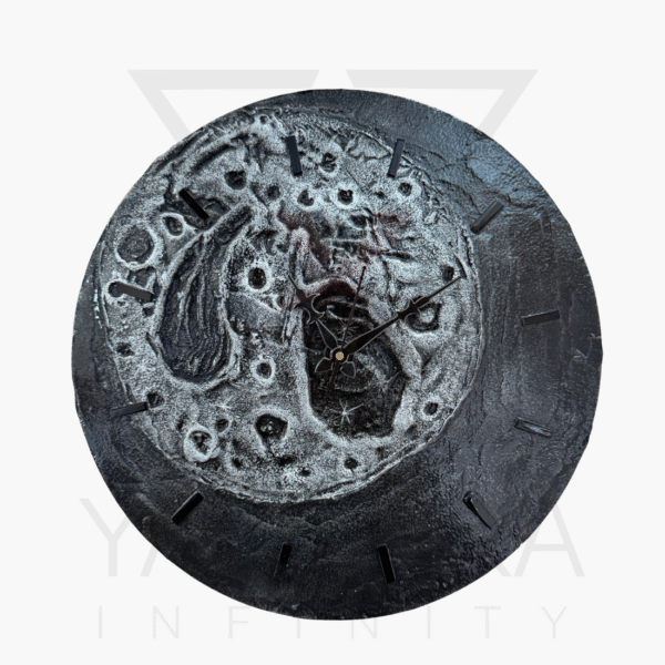 Moon Surface Hand-Sculpted Wall Clock – Space-Inspired 3D Design