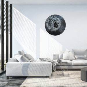 Moon Surface Hand-Sculpted Wall Clock – Space-Inspired 3D Design