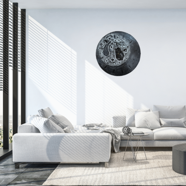 Moon Surface Hand-Sculpted Wall Clock – Space-Inspired 3D Design
