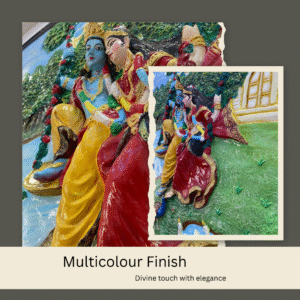 Radha Krishna Mural Wall Art – Handcrafted 3D Luxury Painting Décor