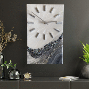 Luxury Resin Art Wall Clock – Elegant Handmade Design