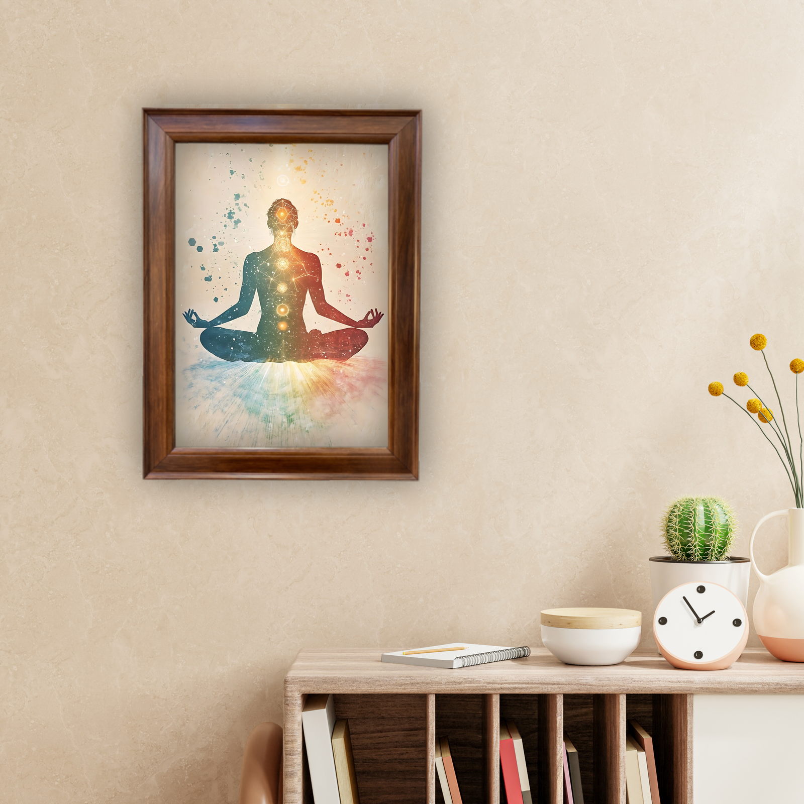 Seven Chakra Meditation Wall Art Frame – Spiritual & Yoga Home Décor