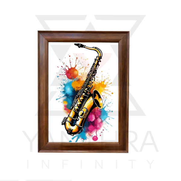 Saxophone Wall Art Frame – Musical Instrument Painting for Home & Studio Décor