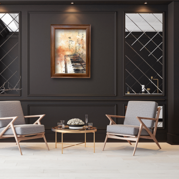 Piano Wall Art Frame – Musical Instrument Painting for Home & Studio Décor