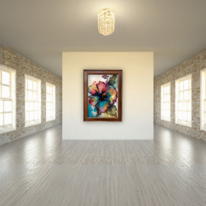 Hibiscus Flower Wall Art Frame – Colorful Floral Painting for Home Décor