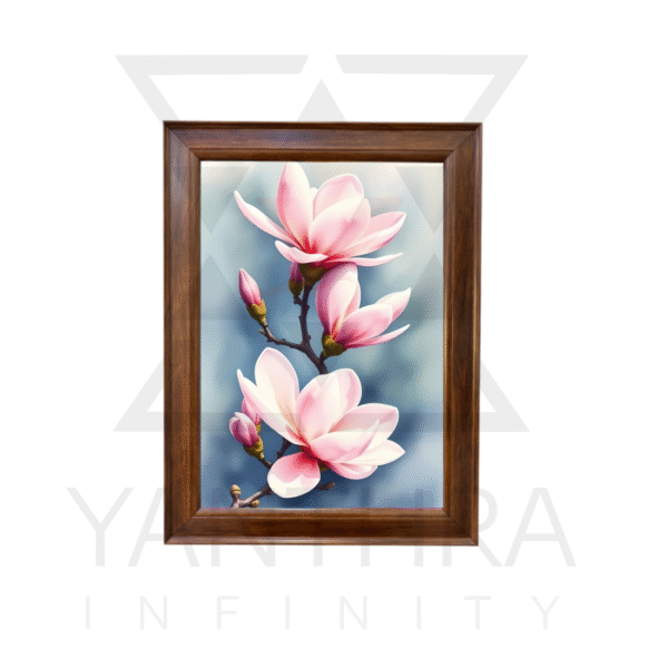Magnolia Flower Wall Art Frame – Elegant Floral Painting for Home Décor