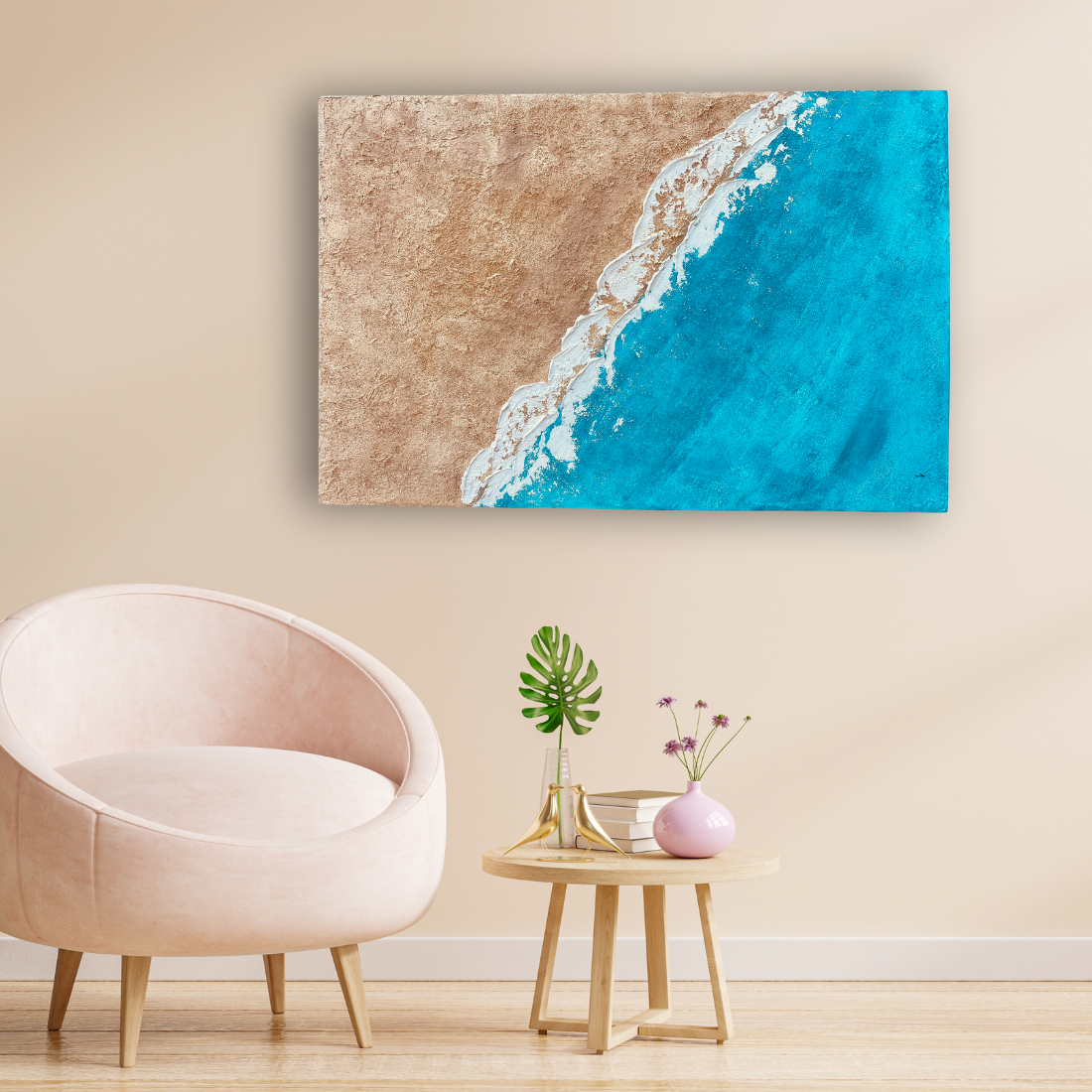 “Ocean Whisper – Textured Coastal Wall Art”