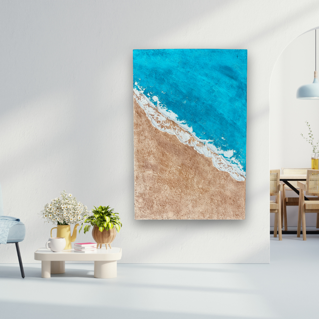 “Ocean Whisper – Textured Coastal Wall Art”