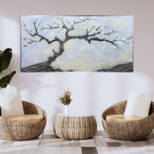 “Blossom Serenity – Textured Tree Wall Art”