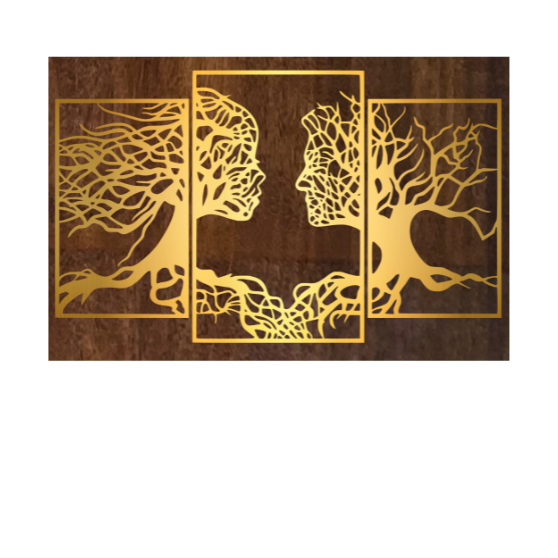 Eternal Bond – Couple Tree Metal Wall Art (3-Piece Panel)