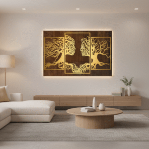 Eternal Bond – Couple Tree Metal Wall Art (3-Piece Panel)