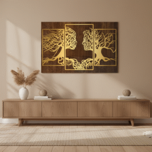 Eternal Bond – Couple Tree Metal Wall Art (3-Piece Panel)