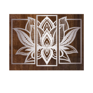Lotus Mandala 3-Panel Metal Wall Art – Silver Finish