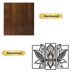 Lotus Mandala 3-Panel Metal Wall Art – Silver Finish